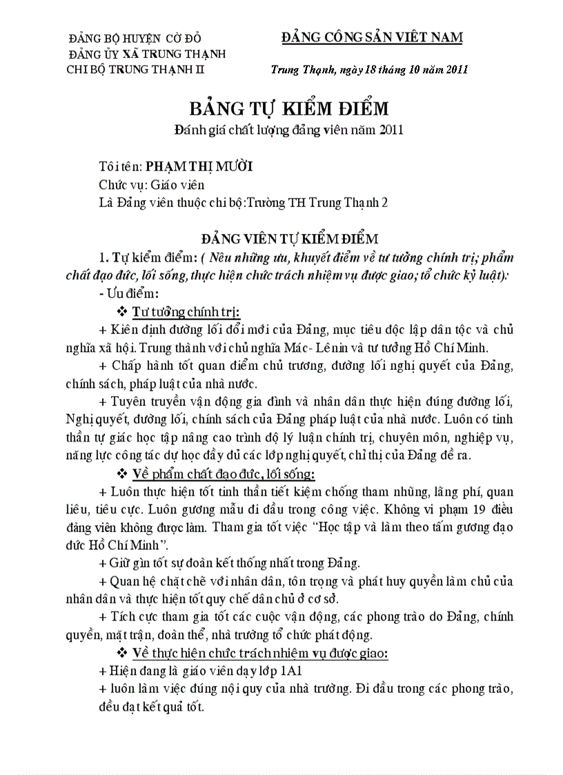 image for page Bang tu kiem diem dang vien