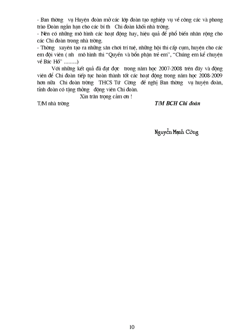 image for page Bao cao chi Doan 08 09 THCS Tu Cuong