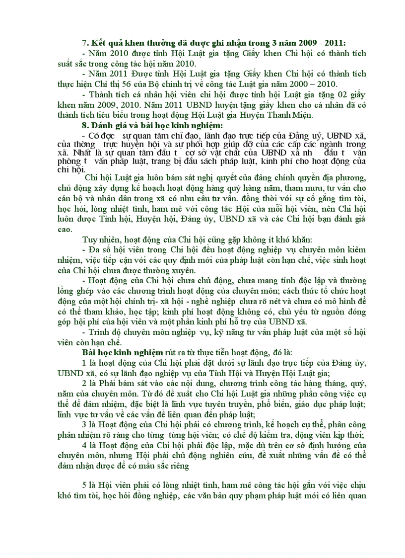 image for page Báo cáo chi hội luật gia xã Ngũ Hùng