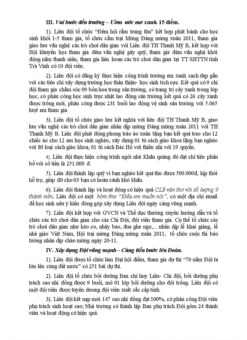 image for page Báo cáo công tác đội 2011