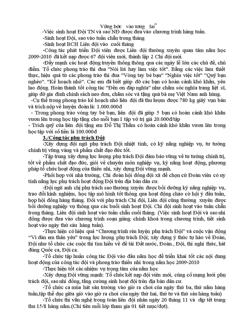 image for page Báo cáo công tác Đội năm 2009 2010