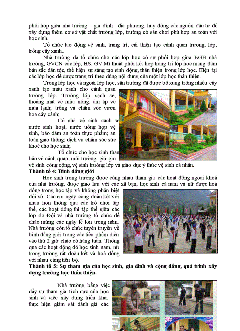 image for page Báo cáo công tác xây dựng trường thân thiện