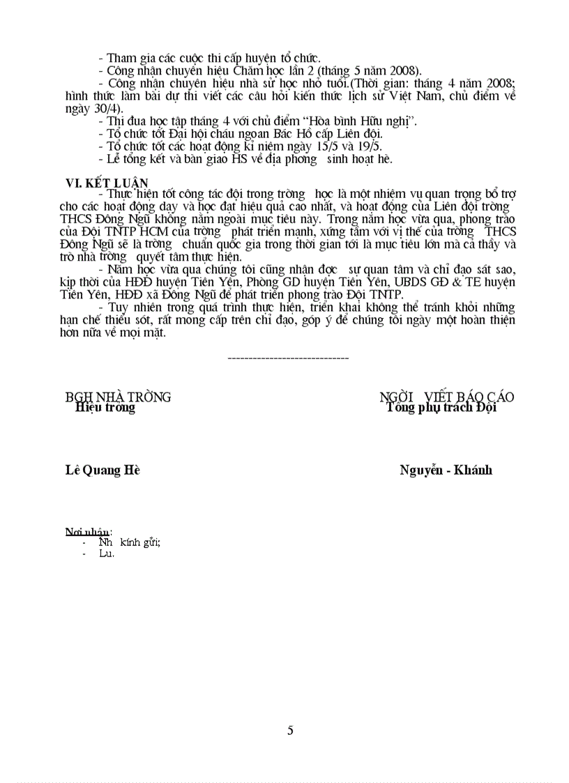image for page Bao cao Doi TNTP 07 08 THCS DONG NGU