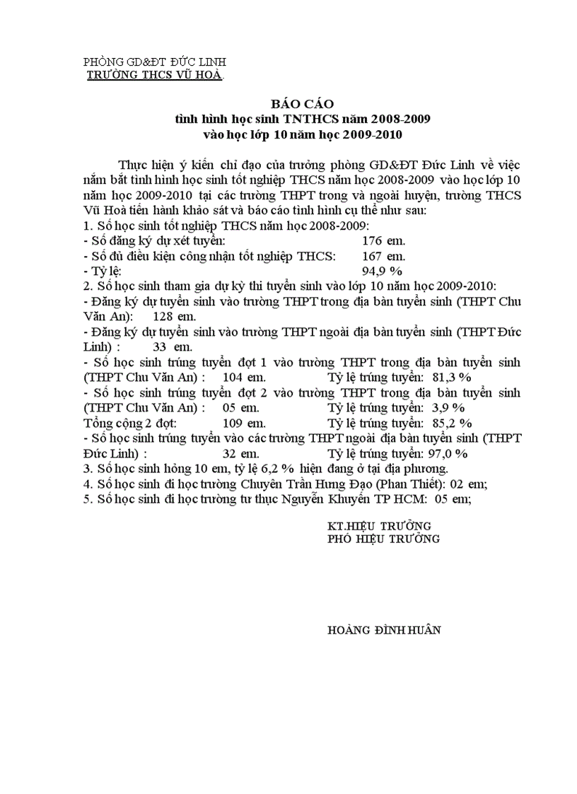 image for page Báo cáo hs thcs Vũ Hòa vào học THPT