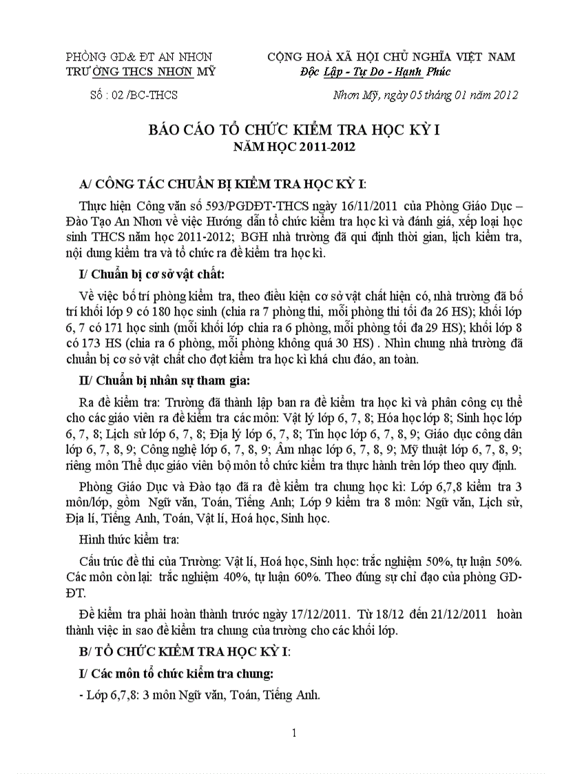 image for page Báo cáo kết quả thi