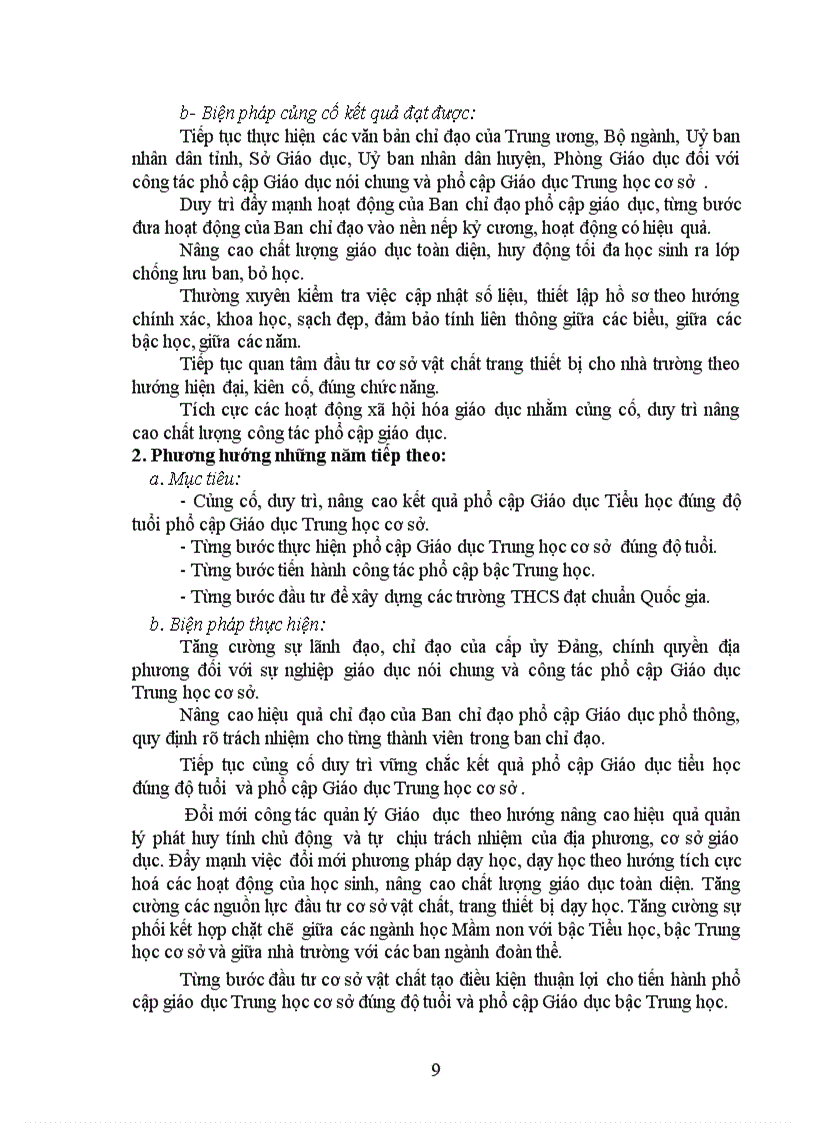 image for page Báo cáo PHỔ CẬP TRUNG HỌC CƠ SỞ 2009