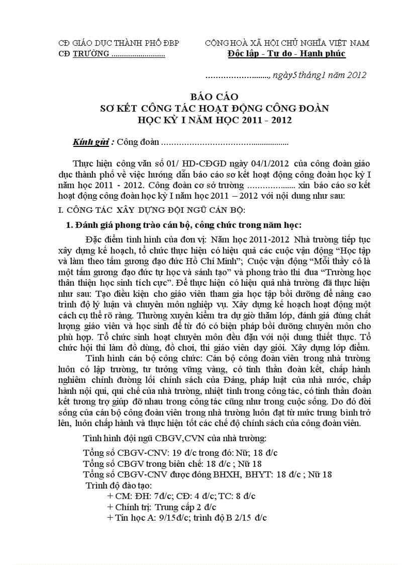 image for page Bao cao sơ ket cong doàn hoc kỳ I
