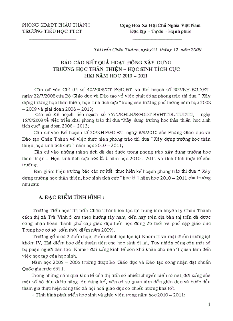 image for page Báo cáo sơ kết HK I 2010 2011