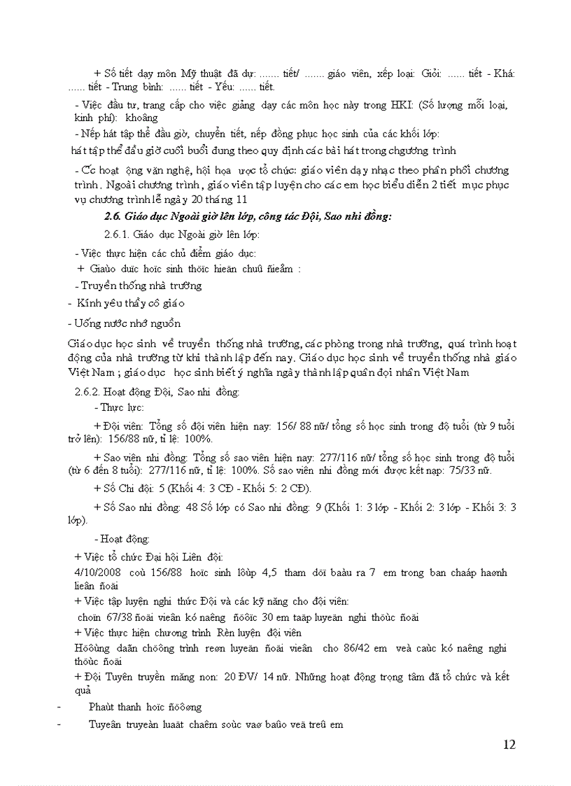 image for page Bao cao so ket hoc ki I 2009 2010