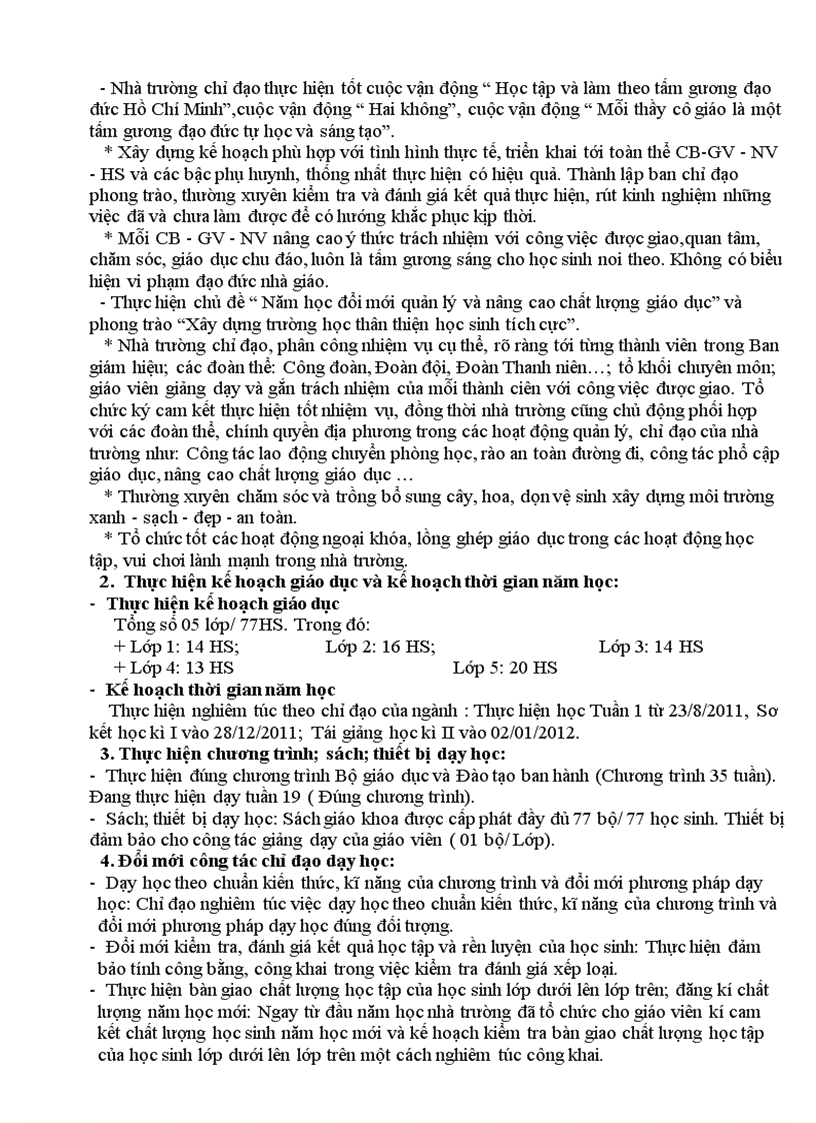 image for page Báo cáo sơ kết học kì I mẫu mới