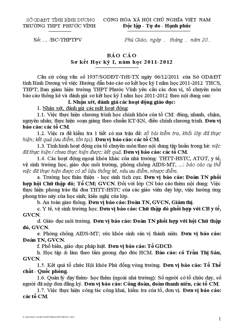 image for page Báo cáo sơ kết học kỳ i 2011 2012 1