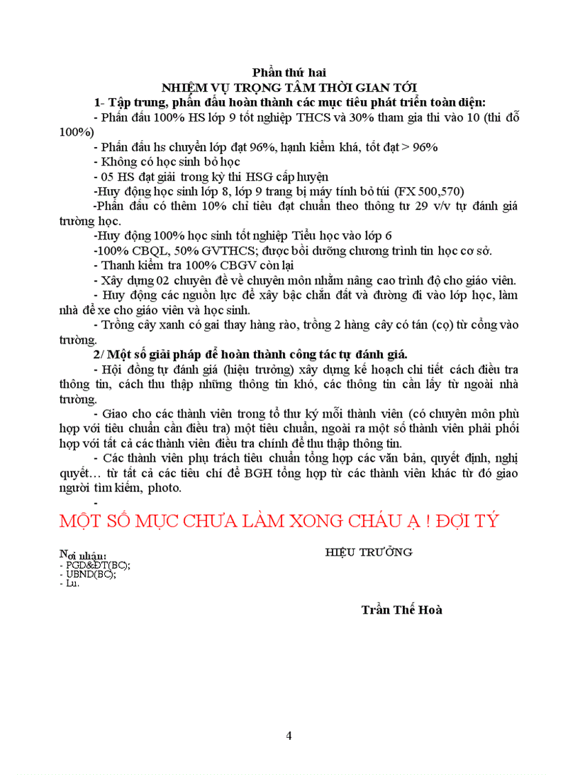 image for page Báo cáo sơ kết tự đánh giá trường học