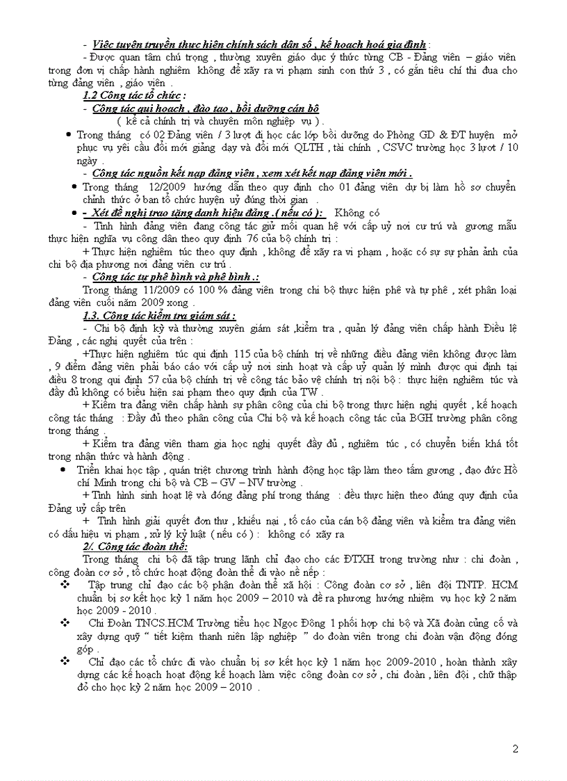 image for page Báo cáo tháng của chi bộ trường về đảng ủy xã