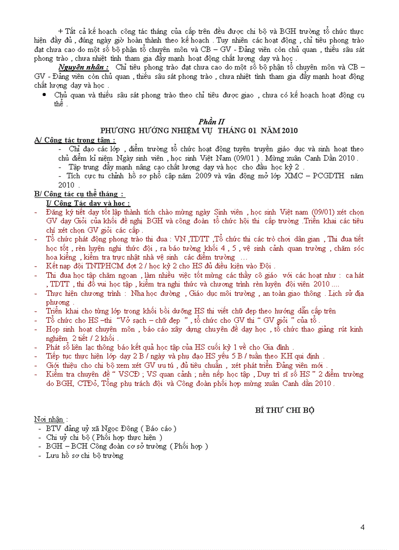 image for page Báo cáo tháng của chi bộ trường về đảng ủy xã