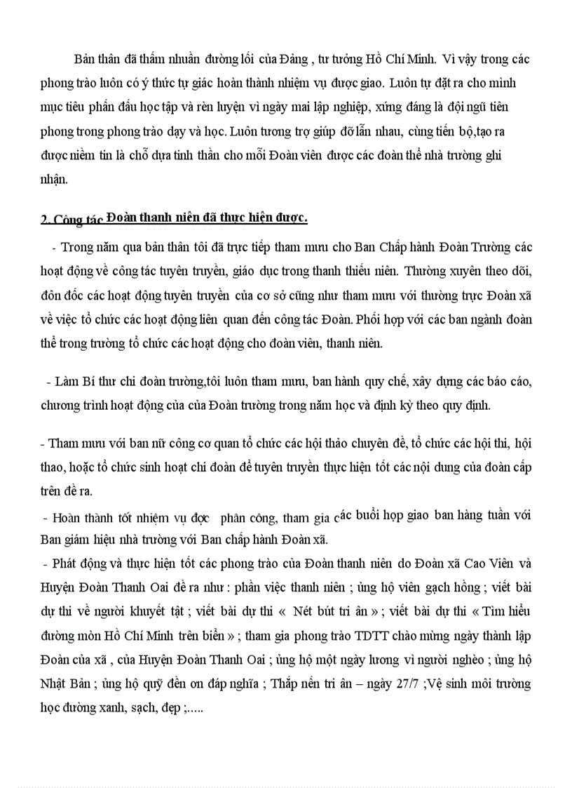 image for page Báo cáo thành tích cá nhân trong công tác Đoàn