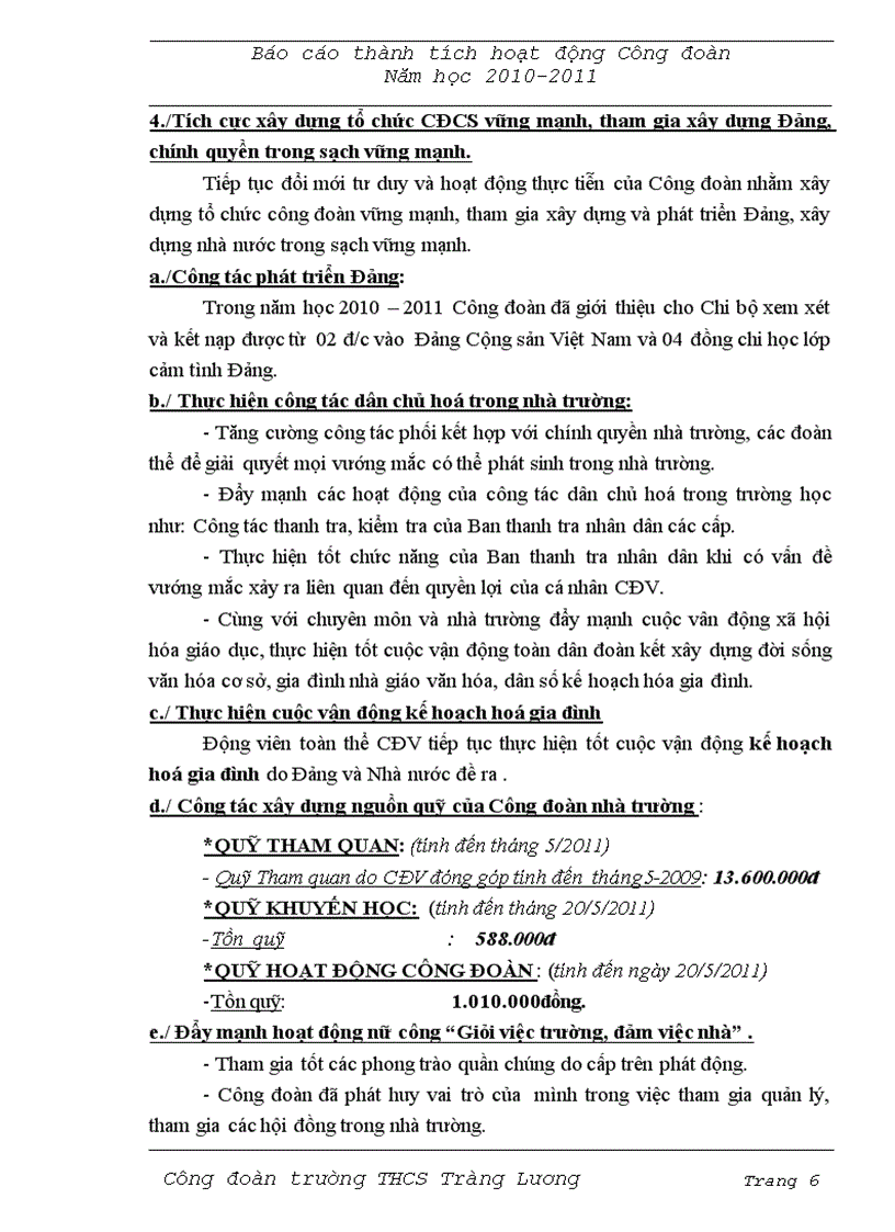 image for page Báo cáo thành tích Công đoàn