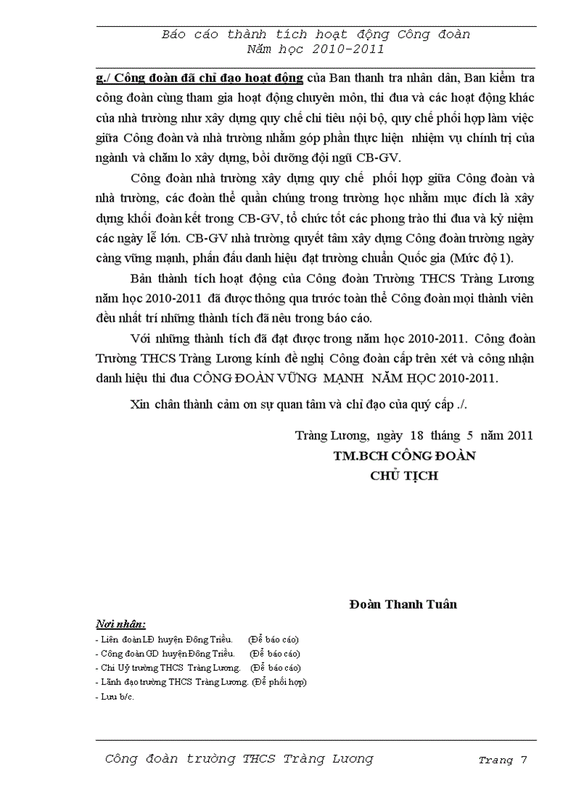 image for page Báo cáo thành tích Công đoàn