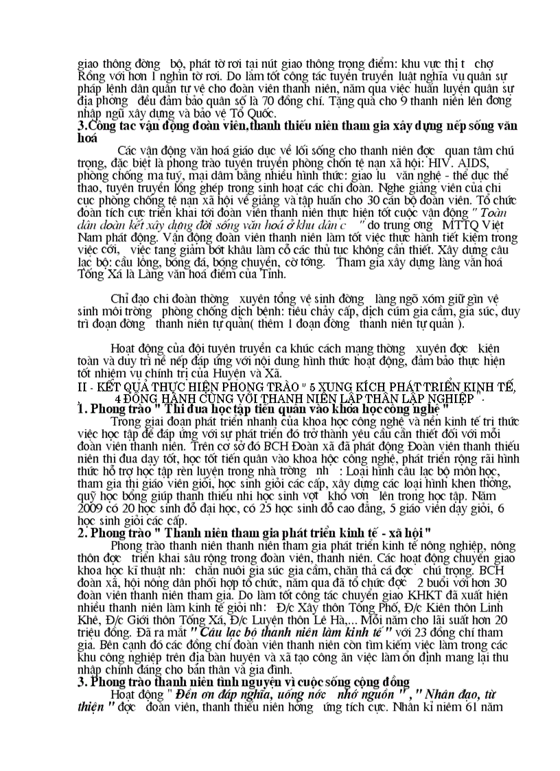 image for page Báo cáo thành tích công tác đoàn