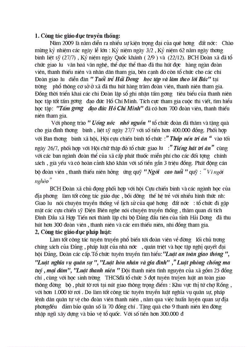 image for page Báo cáo thành tích công tác đoàn