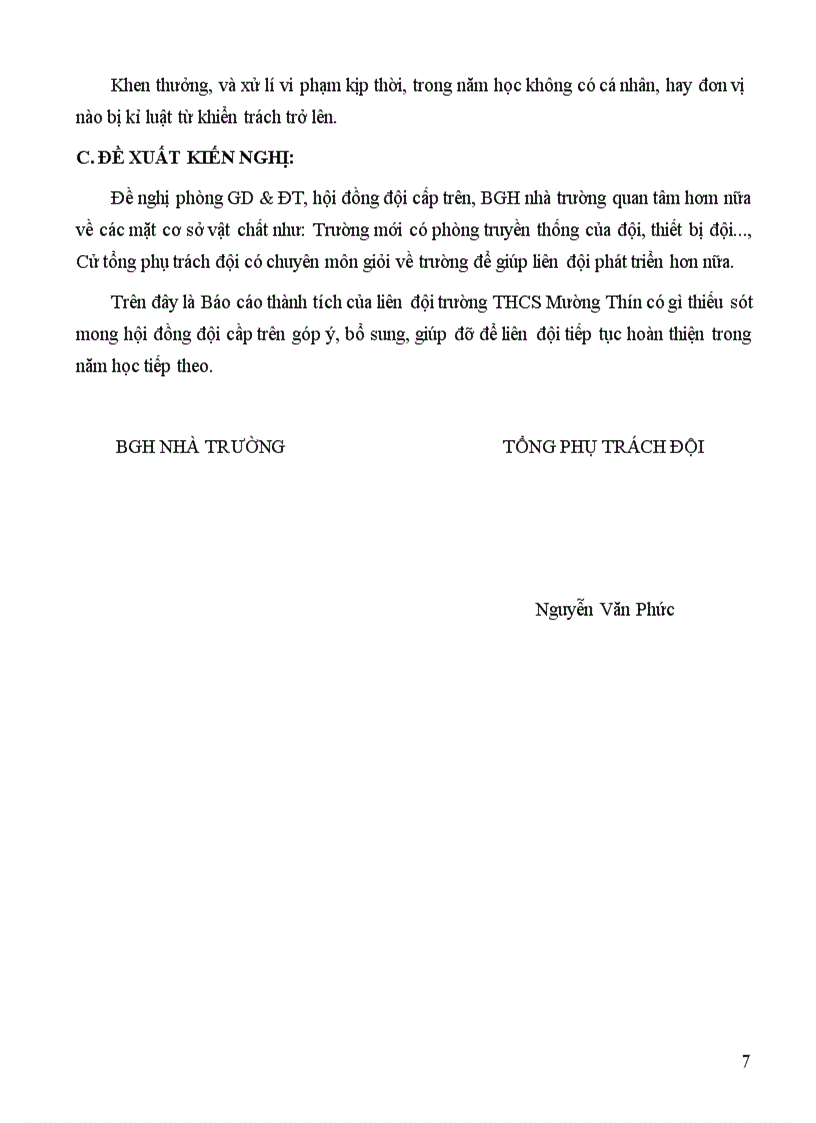 image for page Báo cáo thành tích công tác đội 2011