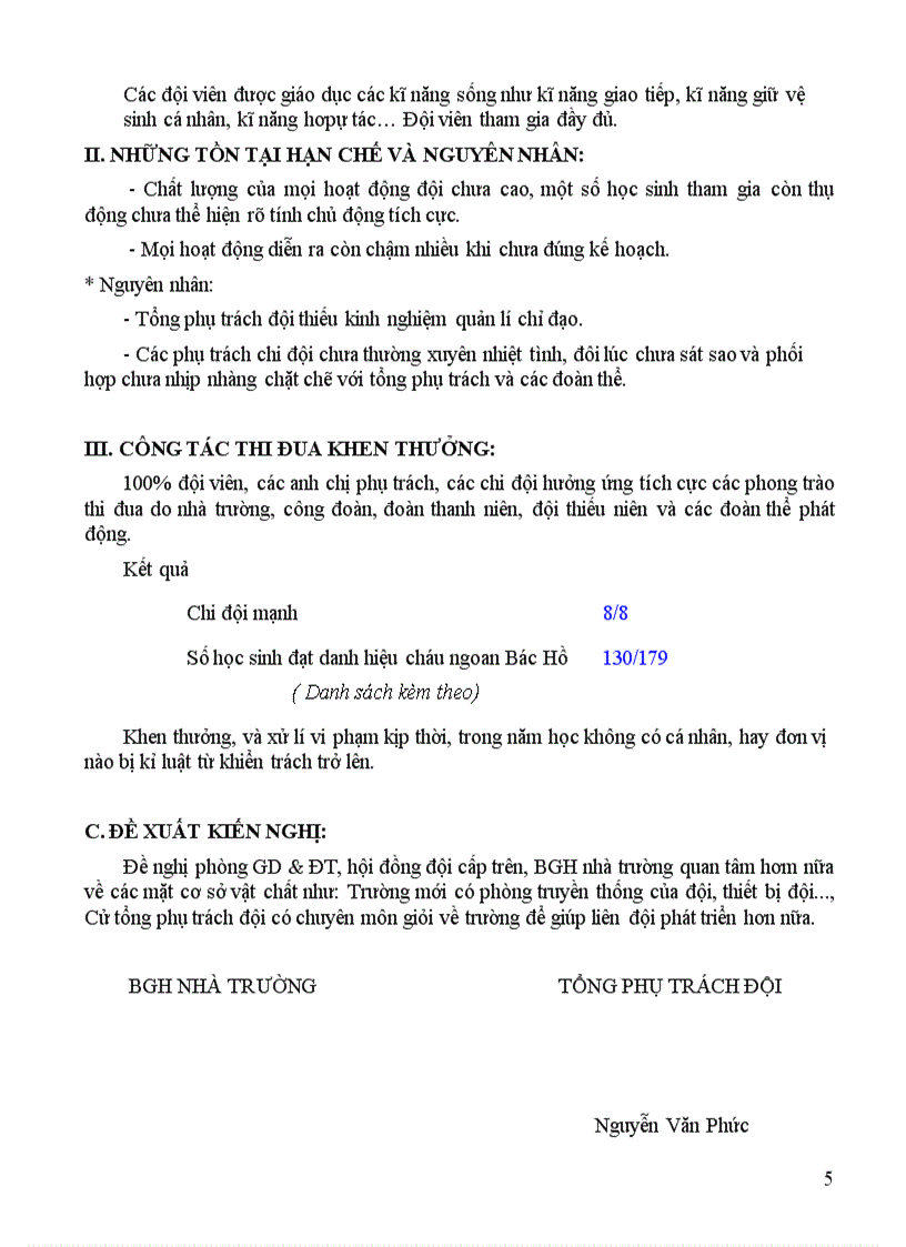 image for page Báo cáo thành tích công tác đội năm 2011 2010