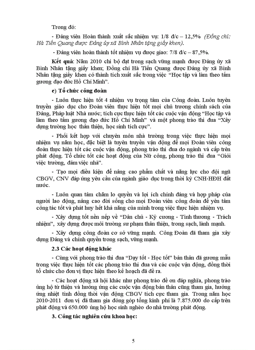 image for page Báo cáo thành tích CSTĐ năm học 2010 2011