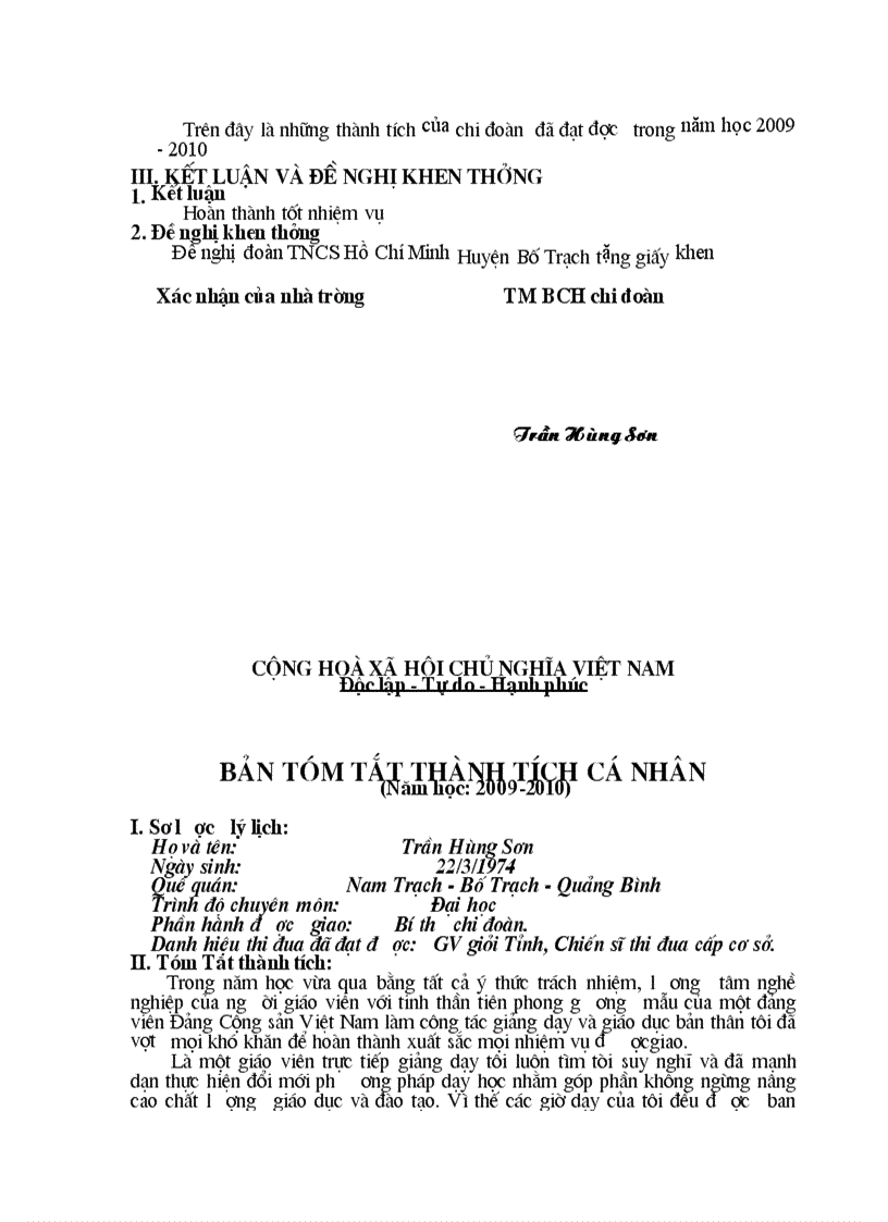 image for page Báo cáo thành tích đoàn