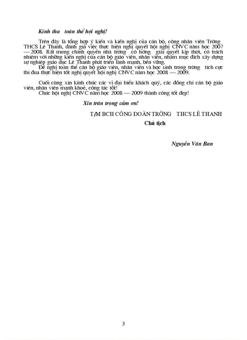 image for page Báo cáo tổng hợp ý kiến kiến nghị của CNVC năm học 2008 2009