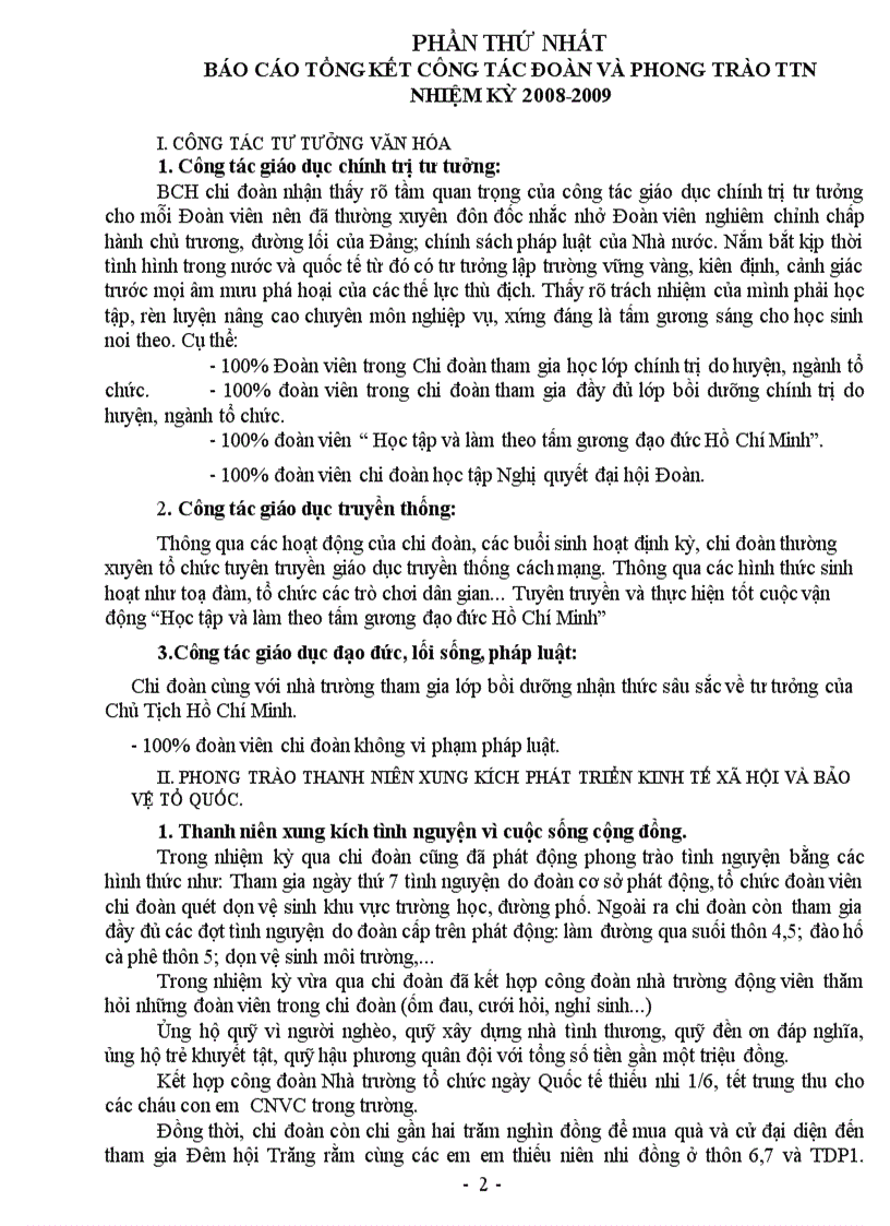 image for page Báo cáo Tổng kết 08 09 và Phương hướng hoạt động 2009 2010