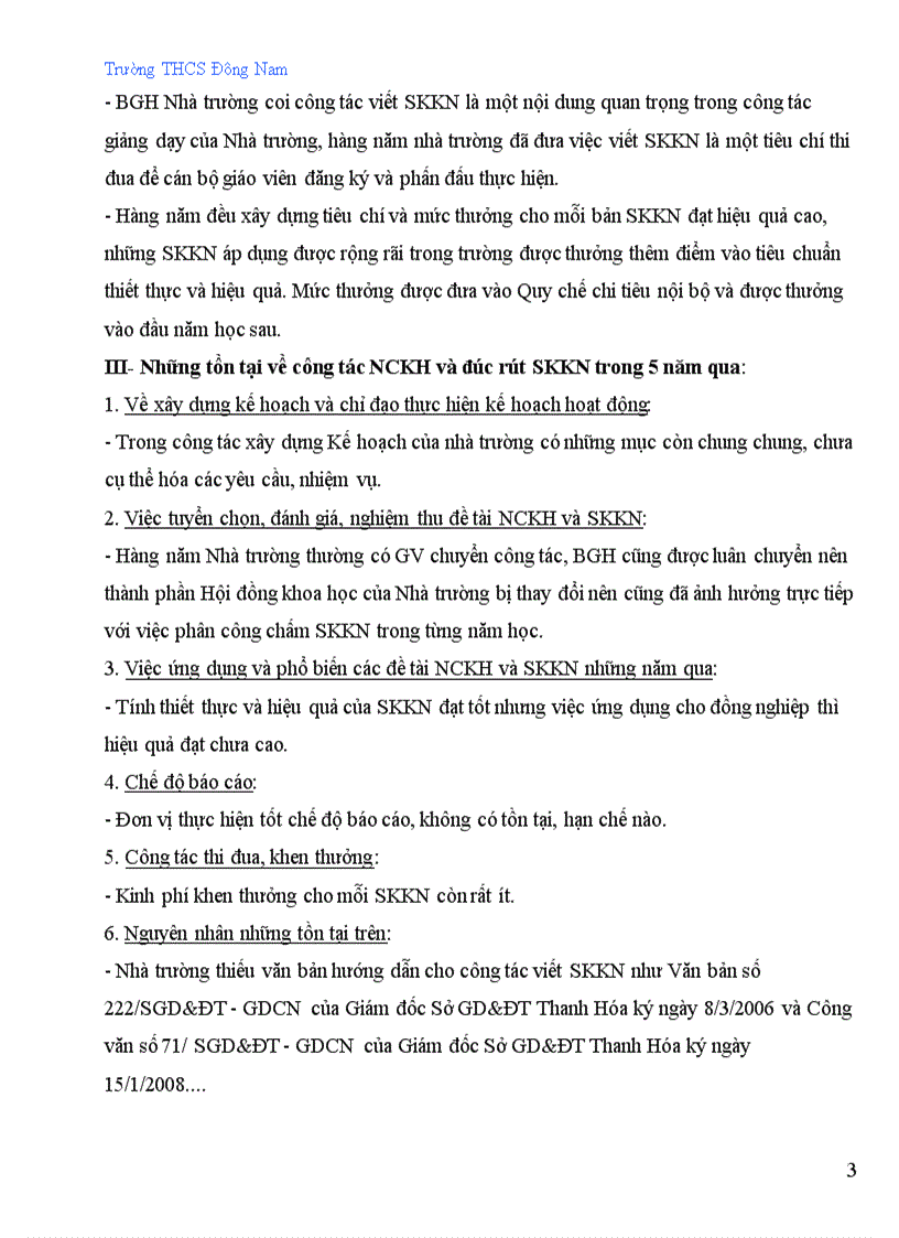 Báo cáo tổng kết 5 năm SKKN