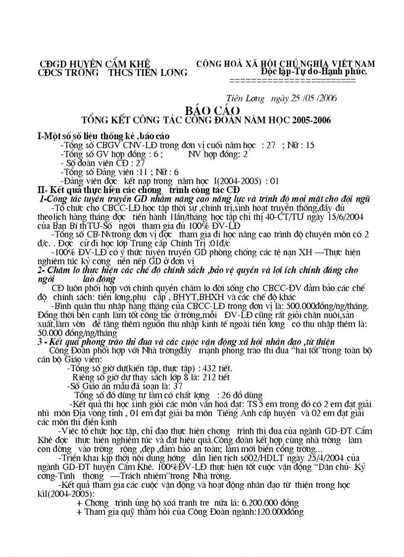 image for page Báo cáo tổng kết cđ 2009