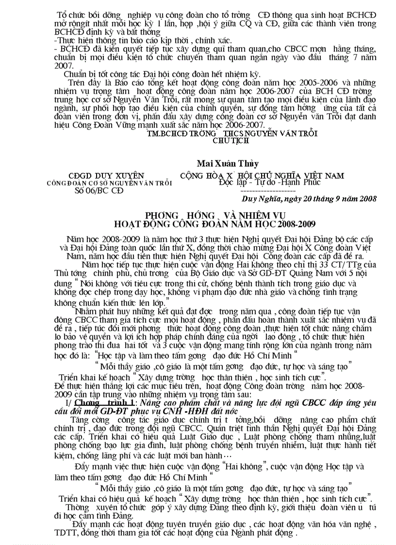 image for page Báo cáo tổng kết CĐ và phương hướng