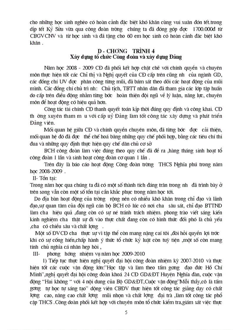 image for page Báo cáo tổng kết công đoàn năm 2008 2009