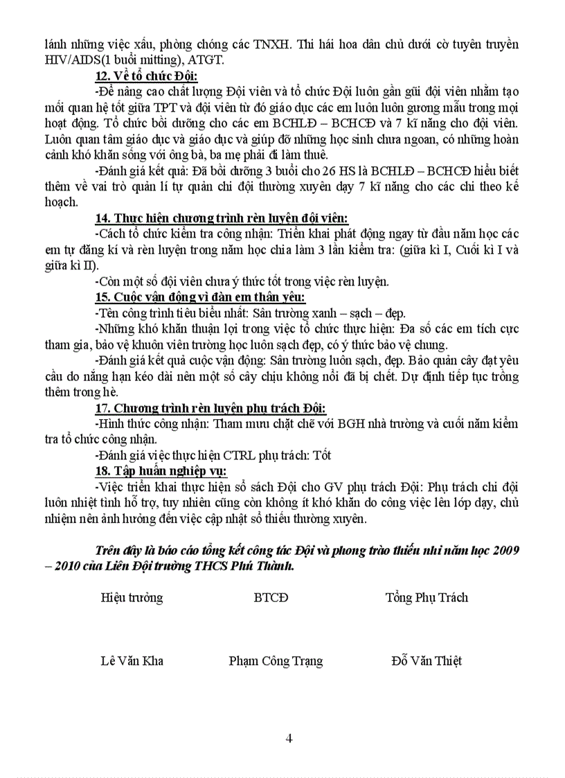 image for page Báo cáo tổng kết công tác đội 09 10