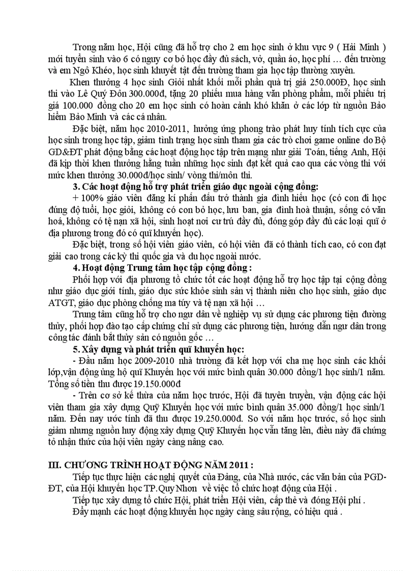 image for page Báo cáo tổng kết công tác khuyến học năm 2009 2010