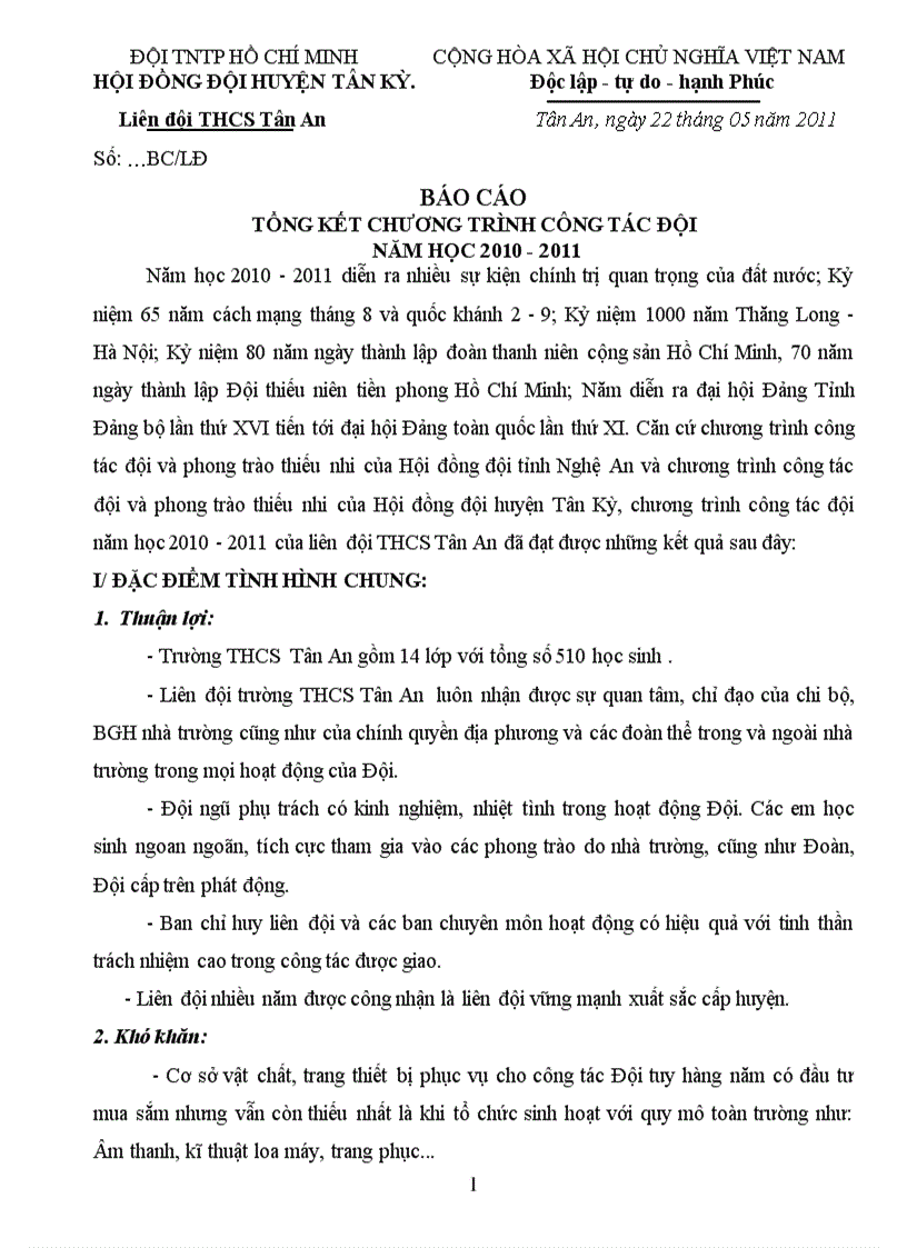 image for page Báo cáo tổng kết đội 2010 2011