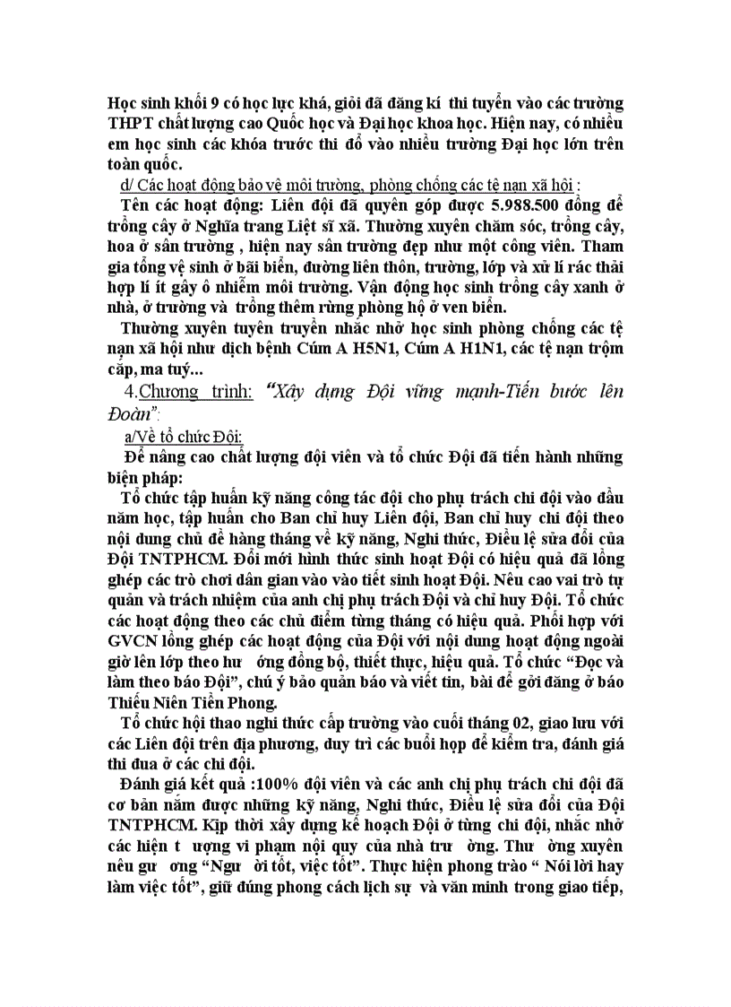 image for page Báo cáo Tổng kết Đội TNTP HCM 2009 2010