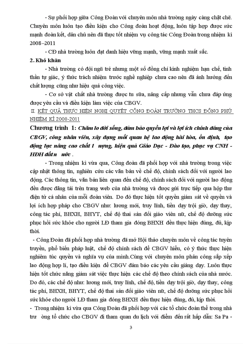 image for page Báo cáo tổng kêt hoạt động công doàn nhiệm kỳ và phương hướng nhiẹm kỳ