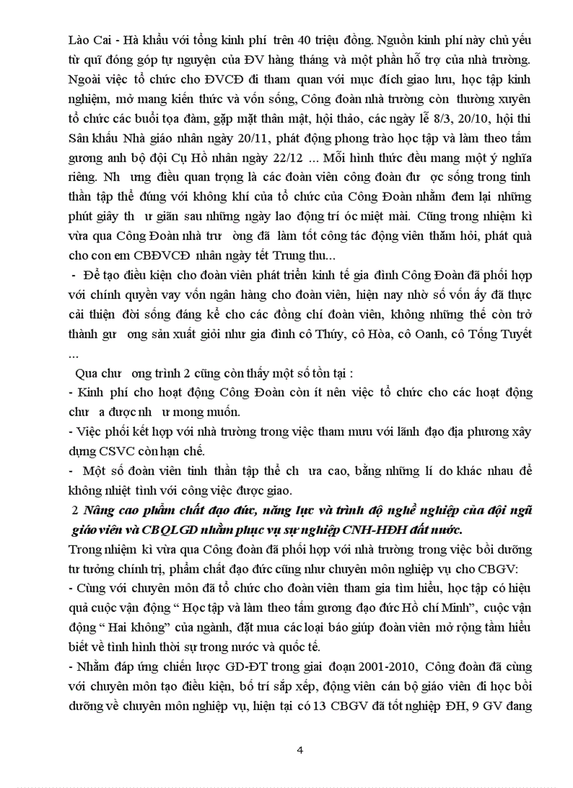 image for page Báo cáo tổng kêt hoạt động công doàn nhiệm kỳ và phương hướng nhiẹm kỳ