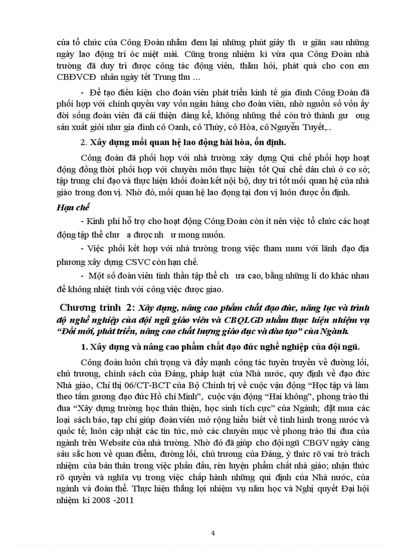 image for page Báo cáo tổng kết hoạt động công đoàn nhiệm kỳ 2008 2011 phương hướng 2011 2013