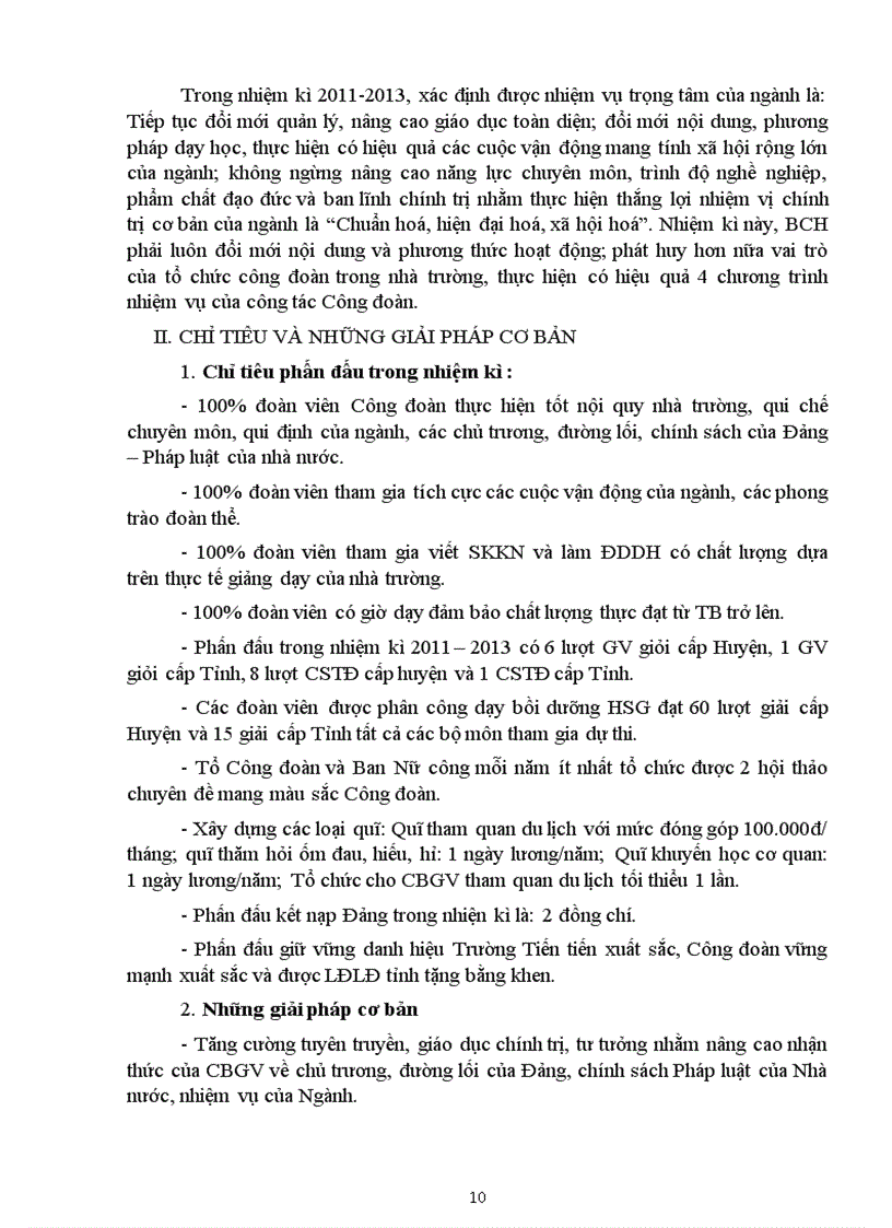 image for page Báo cáo tổng kết hoạt động công đoàn nhiệm kỳ 2008 2011 phương hướng 2011 2013