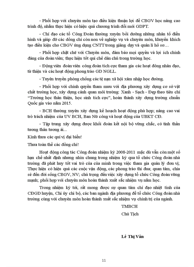 image for page Báo cáo tổng kết hoạt động công đoàn nhiệm kỳ 2008 2011 phương hướng 2011 2013