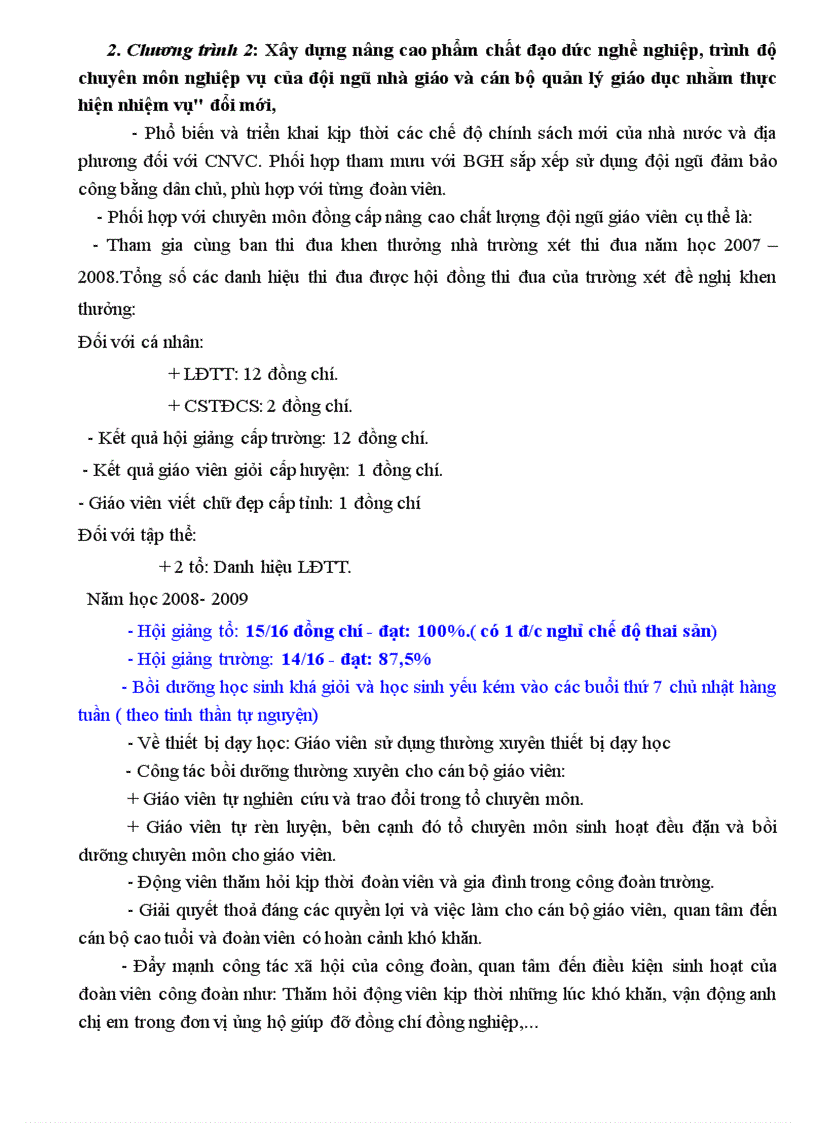 image for page Báo cáo tổng kết nhiệm kỳ 07 09 Phương hướng hoạt động nhiệm kỳ 09 12