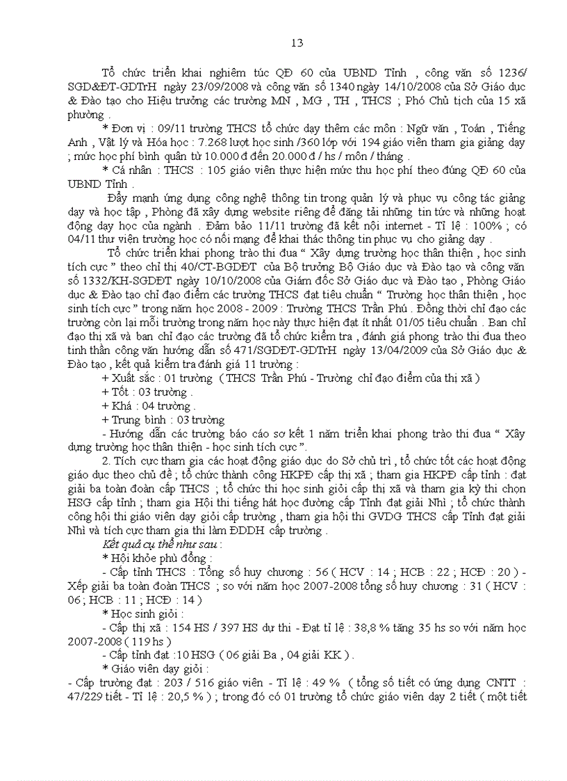 image for page Báo cáo Tổng kết thi đua PGD ĐT 2008 2009