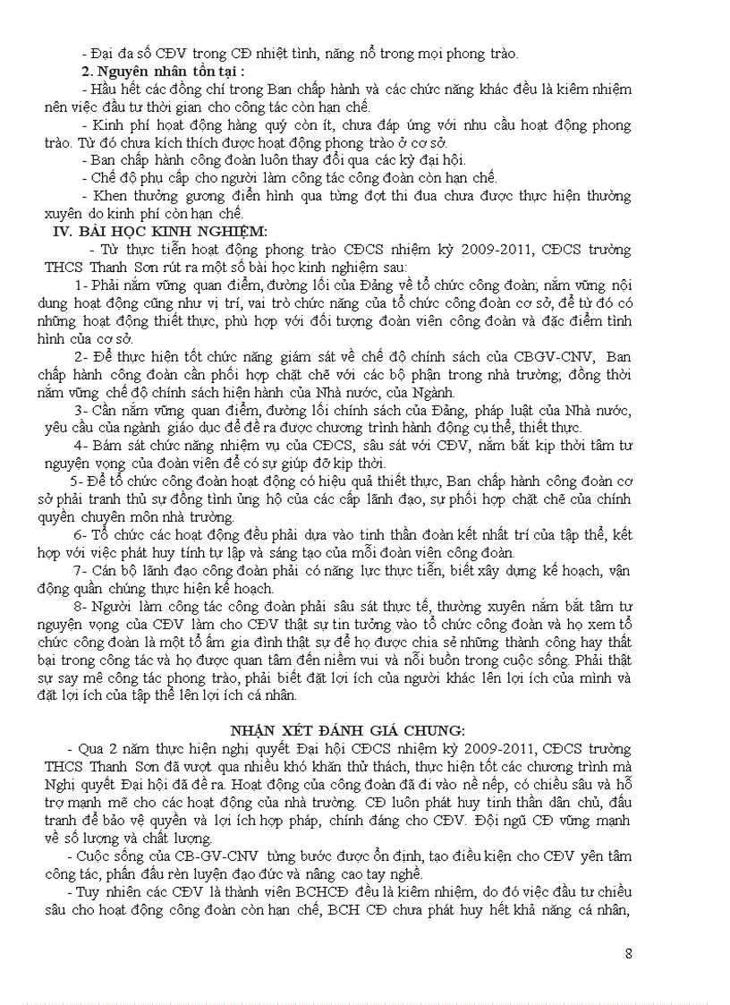 image for page Bao cao tong ket va phuong huong hoat dong cong doan