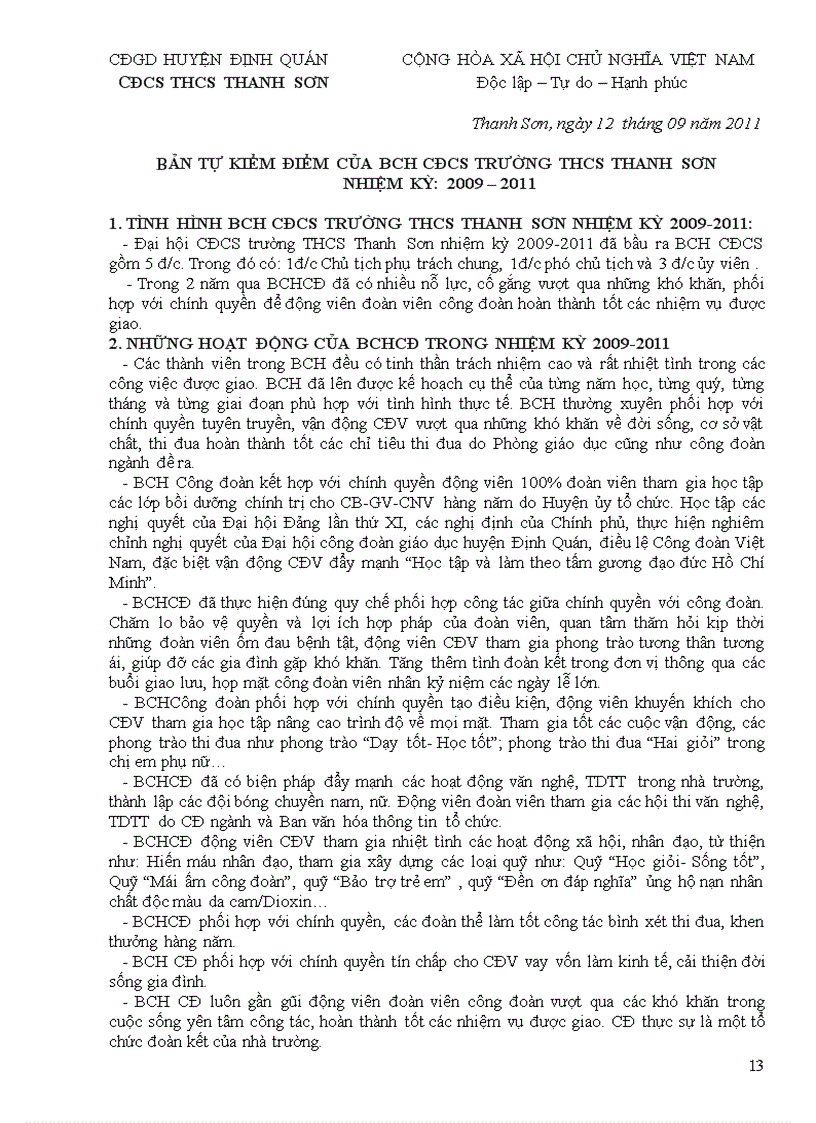 image for page Bao cao tong ket va phuong huong hoat dong cong doan