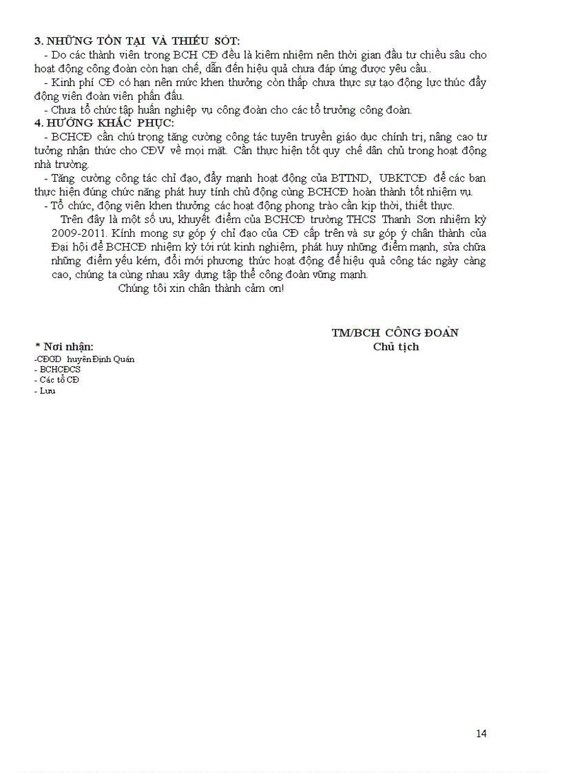 image for page Bao cao tong ket va phuong huong hoat dong cong doan