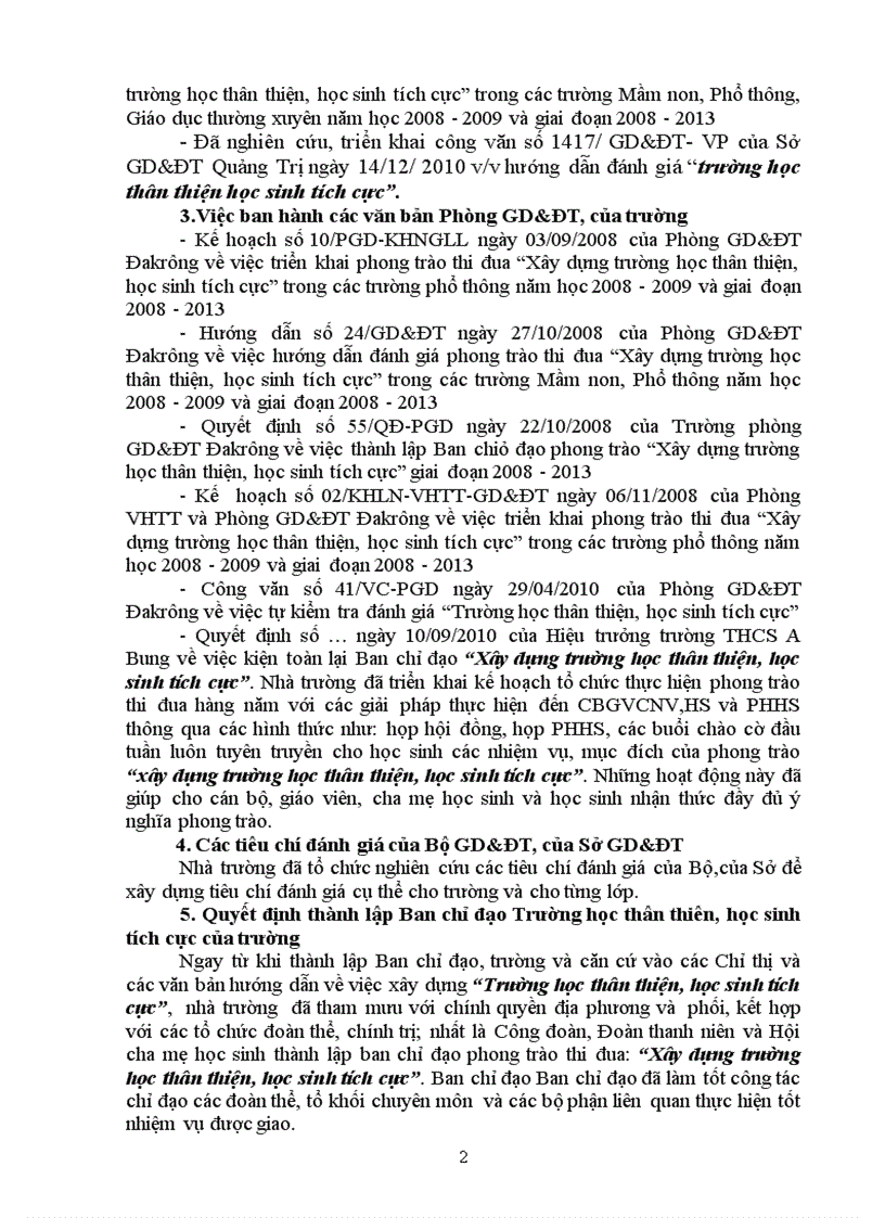 image for page Báo cáo trường học thân thiện năm học 2010 2011