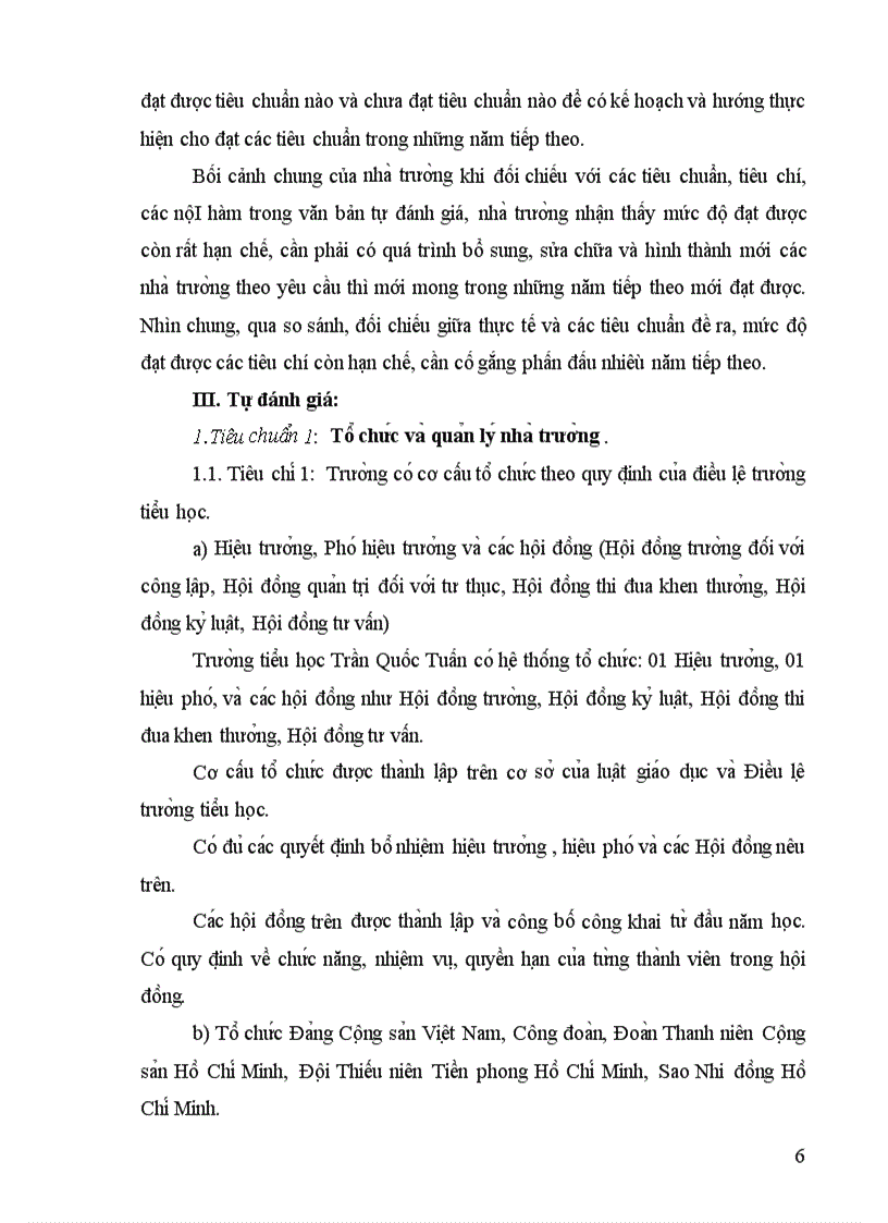 Báo cáo tự đánh giá 2009