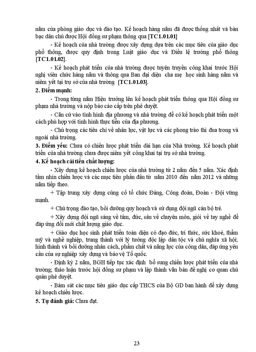 image for page Báo cáo tự đánh giá KDCLGD THCS